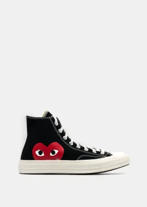 Black Converse Red Heart Chuck 70 Sneakers