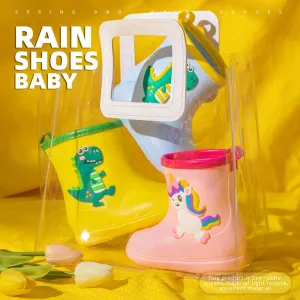 children's rain boots for boys students anti-dinosaur anti-slip rainbow horse rain boots children waterproof water shoes.