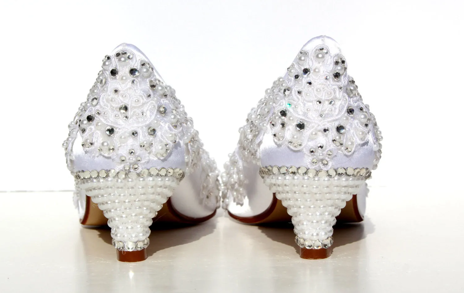 Classic Lace Wedding Kitten Heel