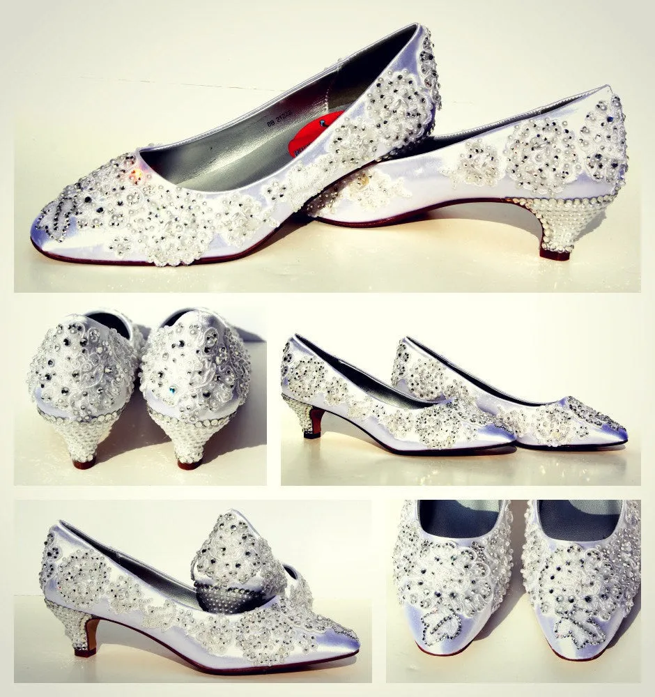 Classic Lace Wedding Kitten Heel