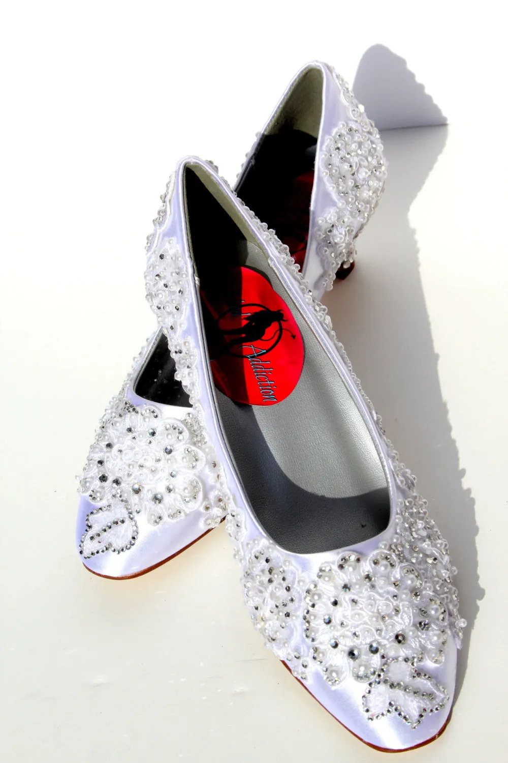 Classic Lace Wedding Kitten Heel