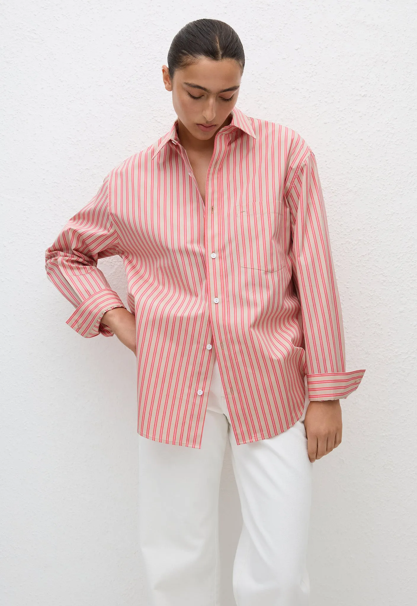 Classic Stripe Shirt - Rose Stripe