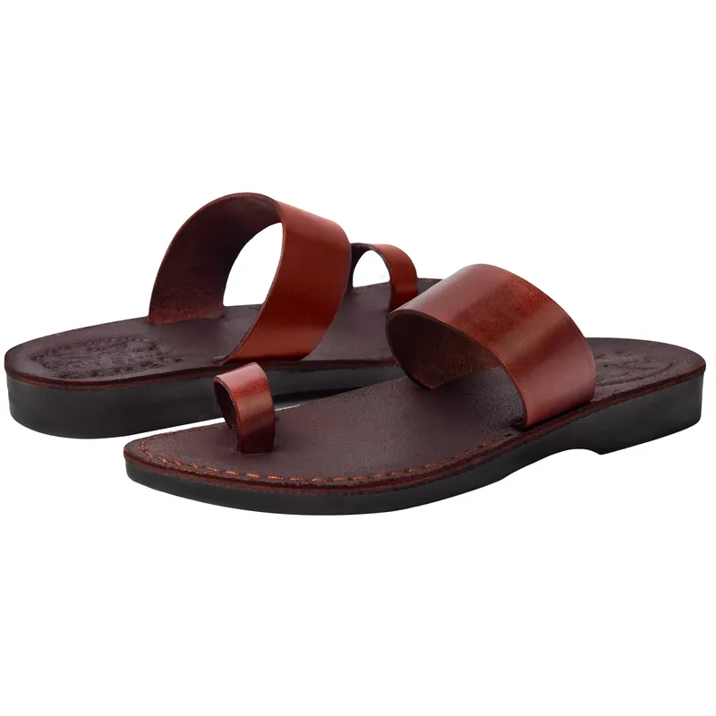 Holy Land Market Men/Women Biblical Jesus Leather/Suede Sandals/Slides From Jerusalem (Suede IV)