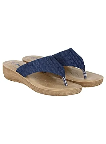 inblu Stylish Fashion Sandal/Slipper for Women | Comfortable | Lightweight | Anti Skid | Casual Office Footwear (MF30_BLUE_41)