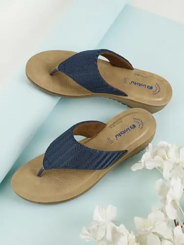 inblu Stylish Fashion Sandal/Slipper for Women | Comfortable | Lightweight | Anti Skid | Casual Office Footwear (MF30_BLUE_41)