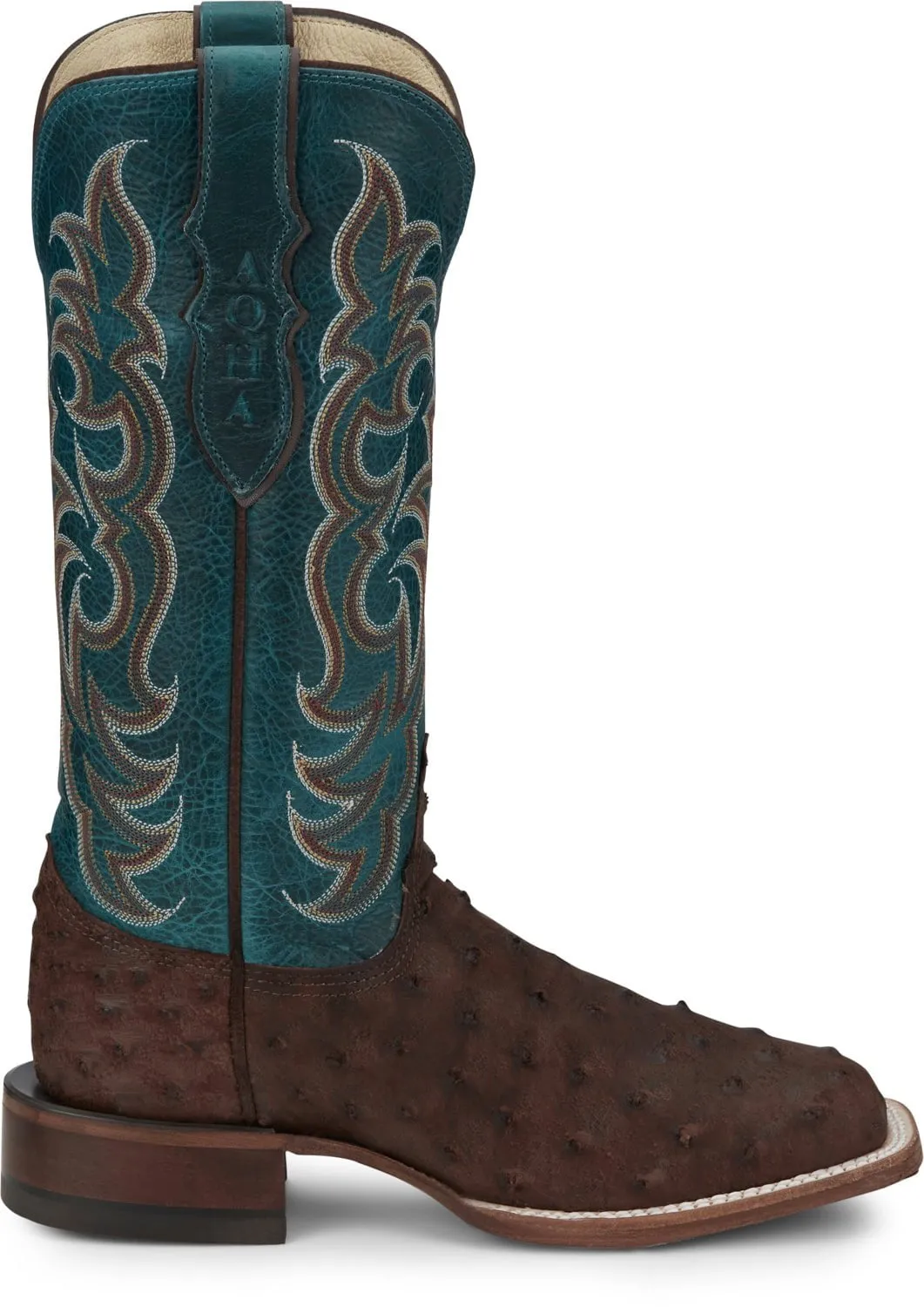 Justin Mens Cowgal Wild Cigar Full Quill Ostrich Cowboy Boots