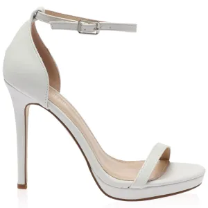 Lottie White Barely There High Heel