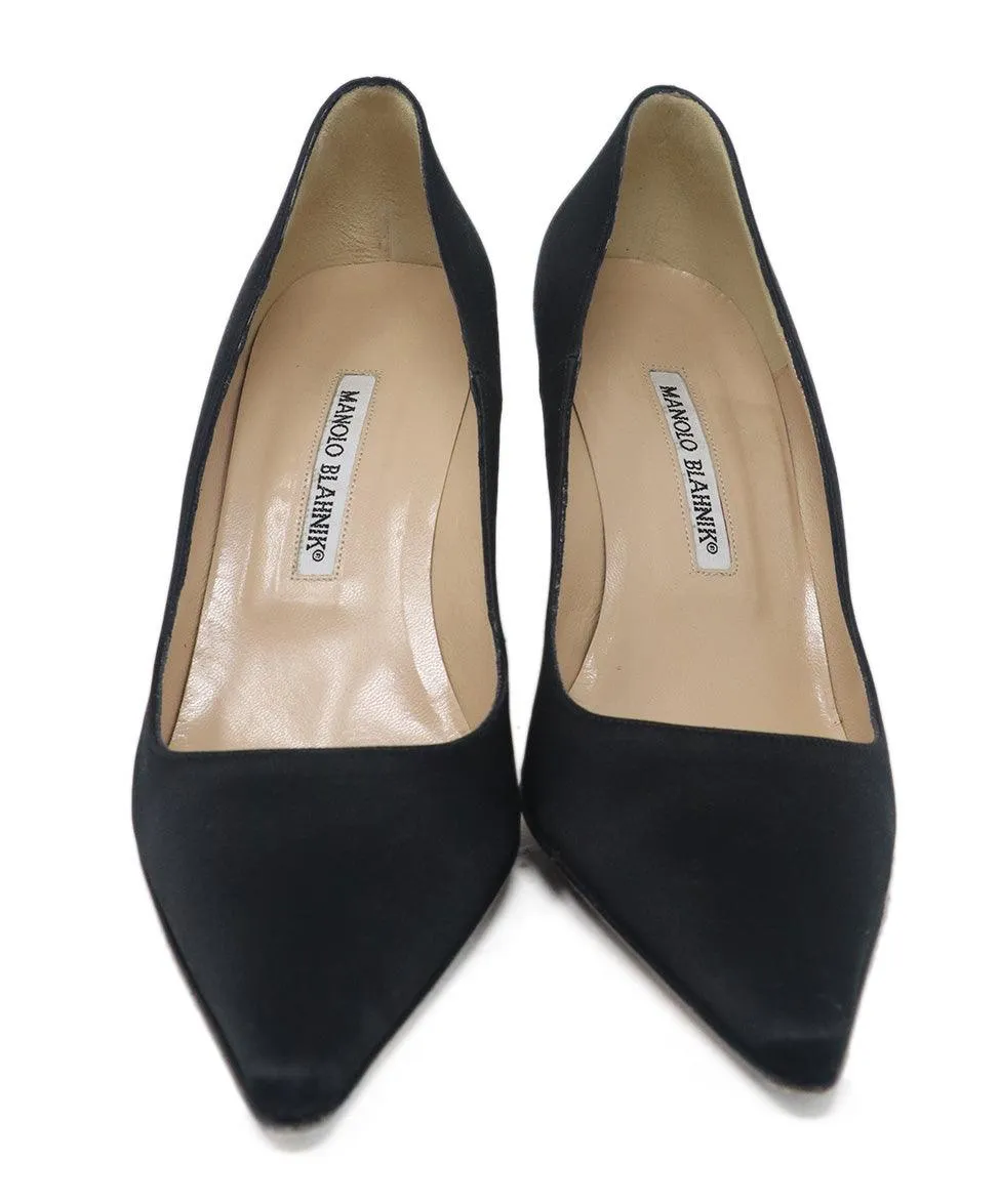 Manolo Blahnik Black Satin Heels sz 9