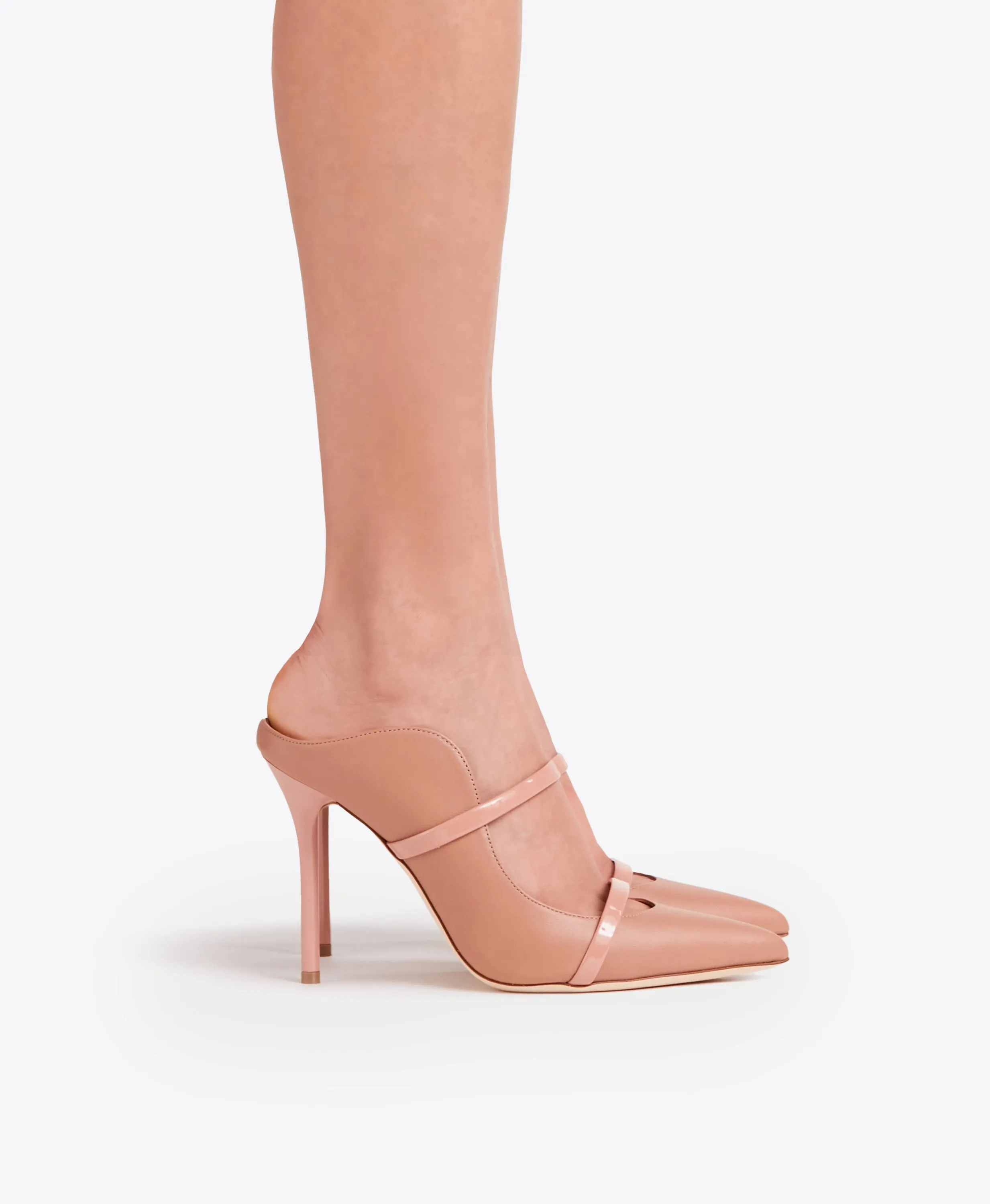 Maureen 100 Blush Leather Mules