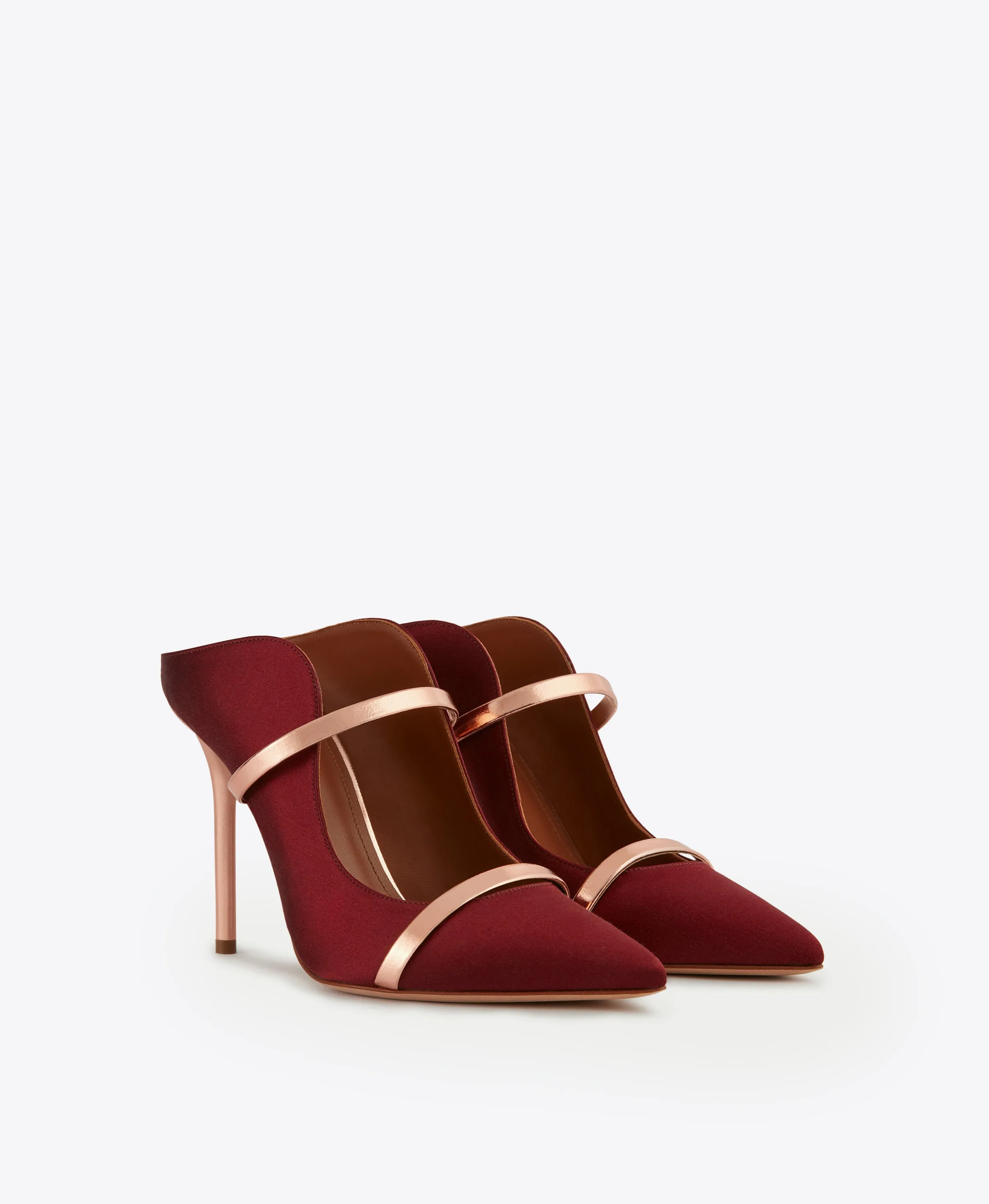 Maureen 100 Red & Gold Satin Mules