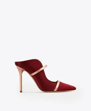 Maureen 100 Red & Gold Satin Mules