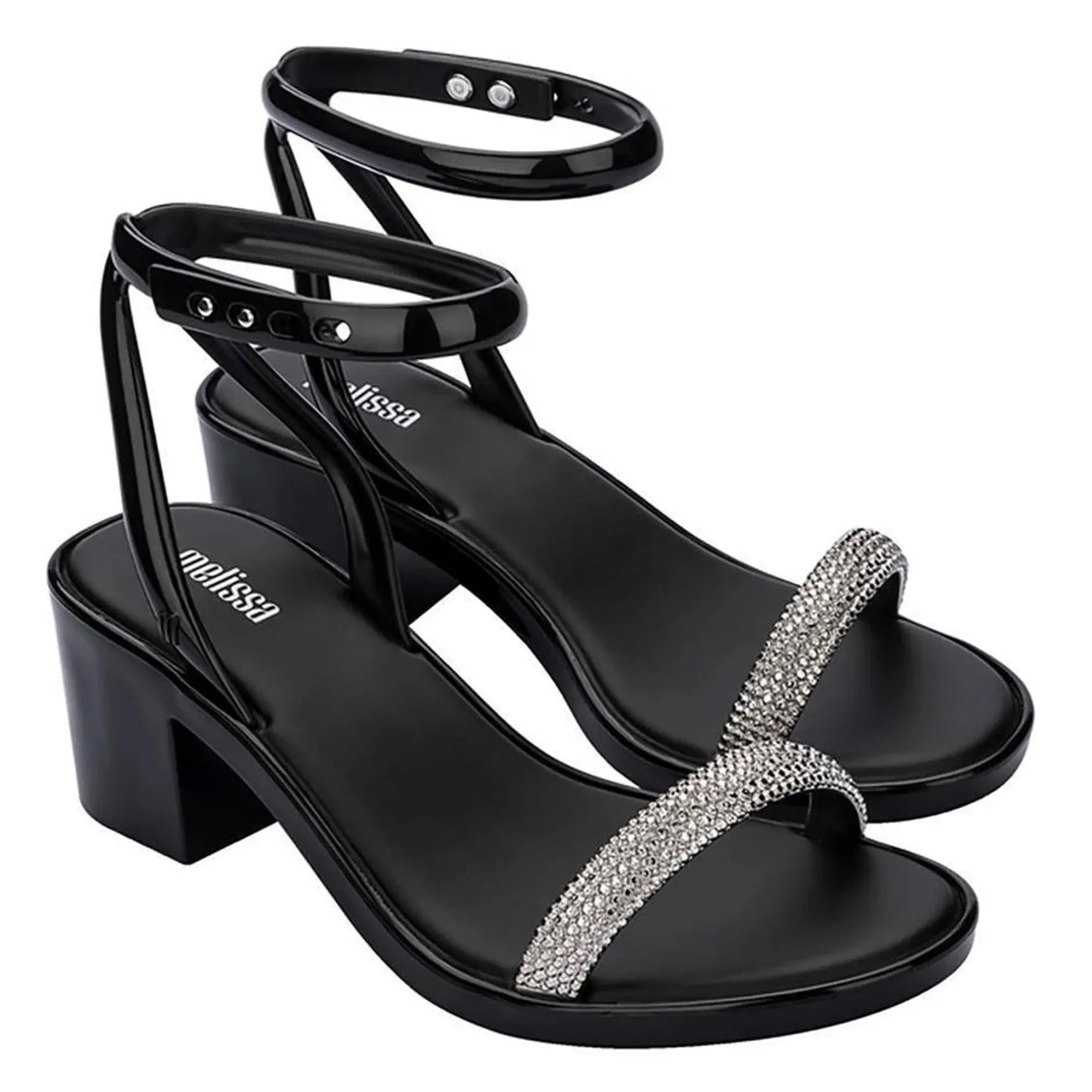 Melissa Womens Black Shiny Heel