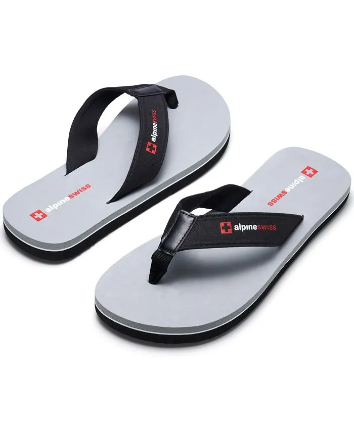 Men's flip-flops, beach sandals light comfortable thong with EVA sole Alpine Swiss, gray