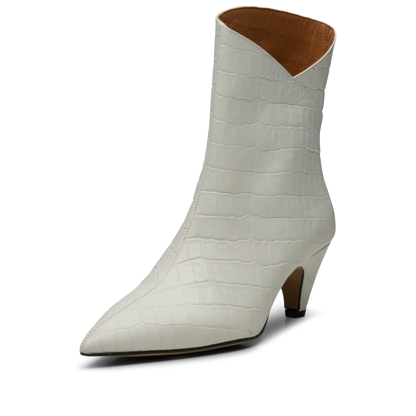 Paula boot leather - OFF WHITE CROCO