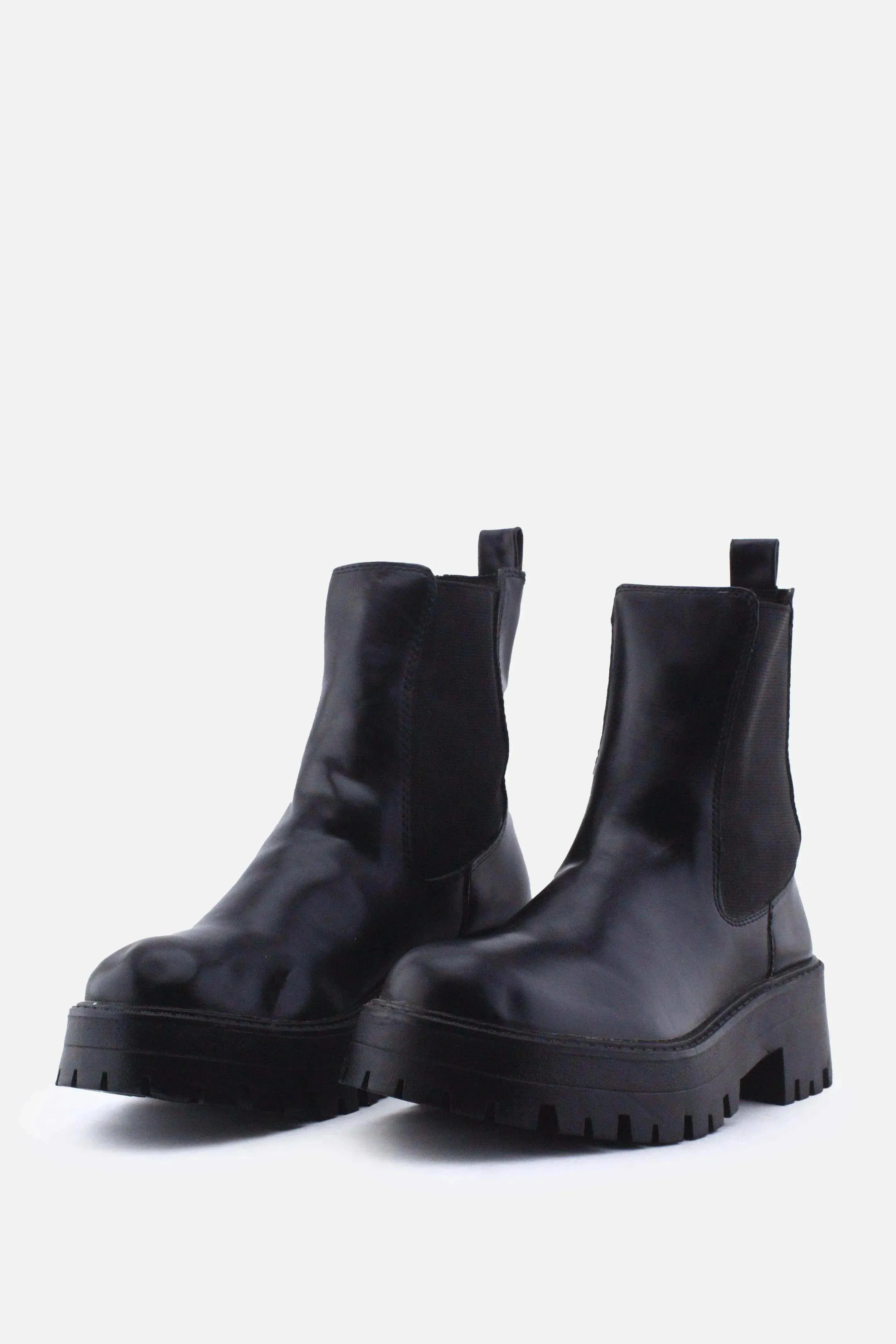 Pull & Bear Stretchable Combat Boots | 100% Authentic Leather