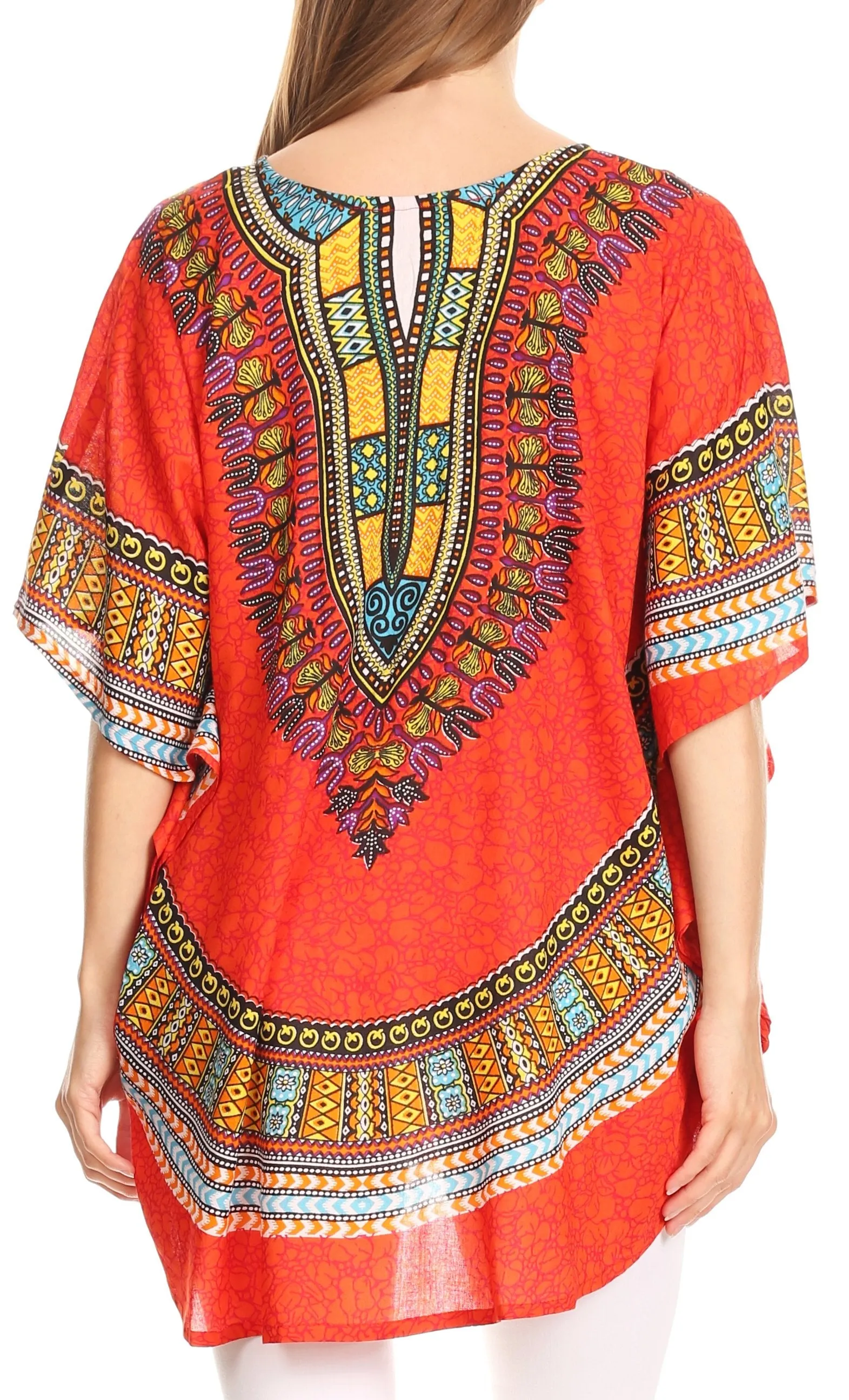 Sakkas Alba Tribal Circle Cover-up Tunic Vibrant Colors Relaxed