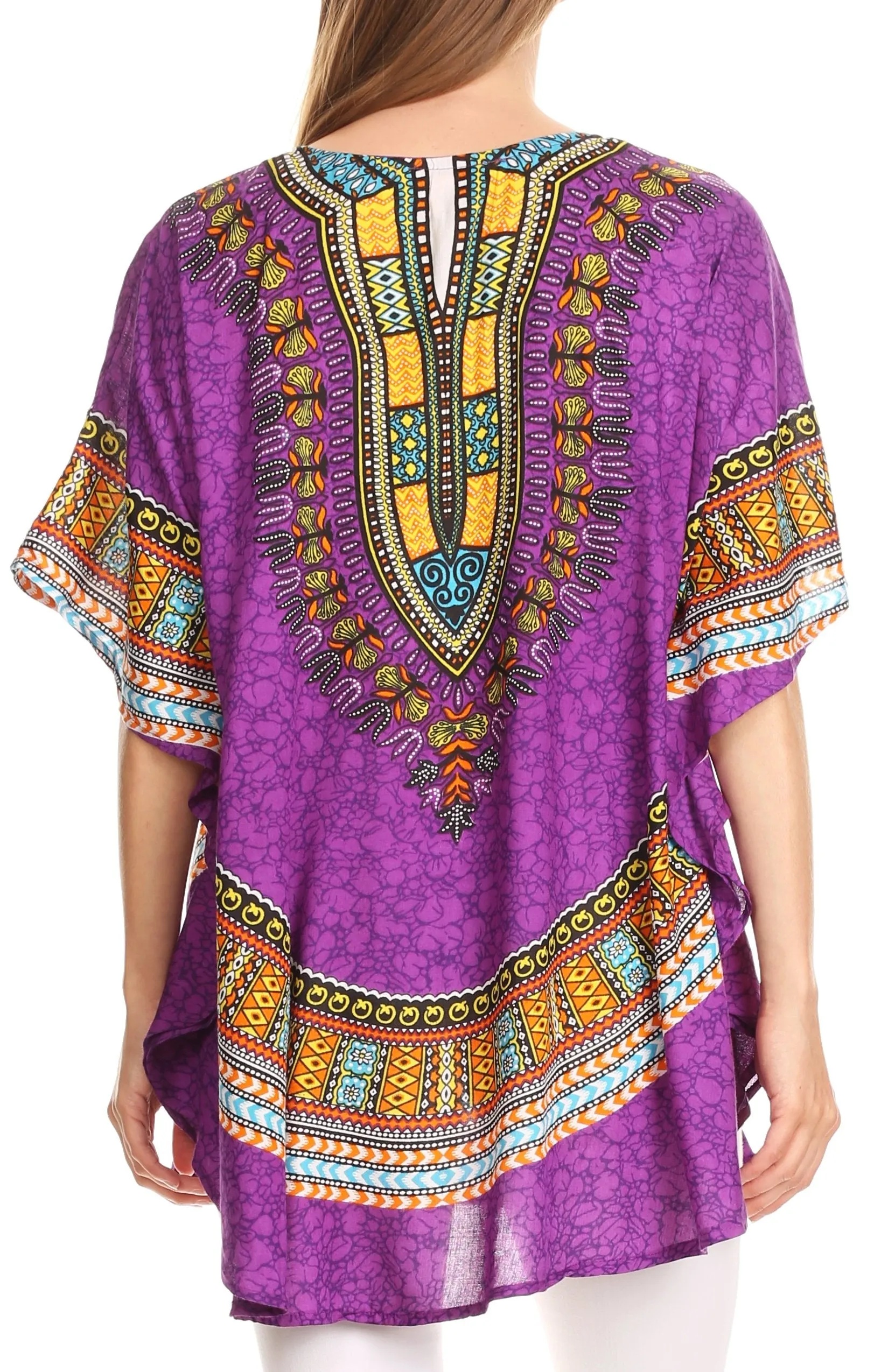 Sakkas Alba Tribal Circle Cover-up Tunic Vibrant Colors Relaxed