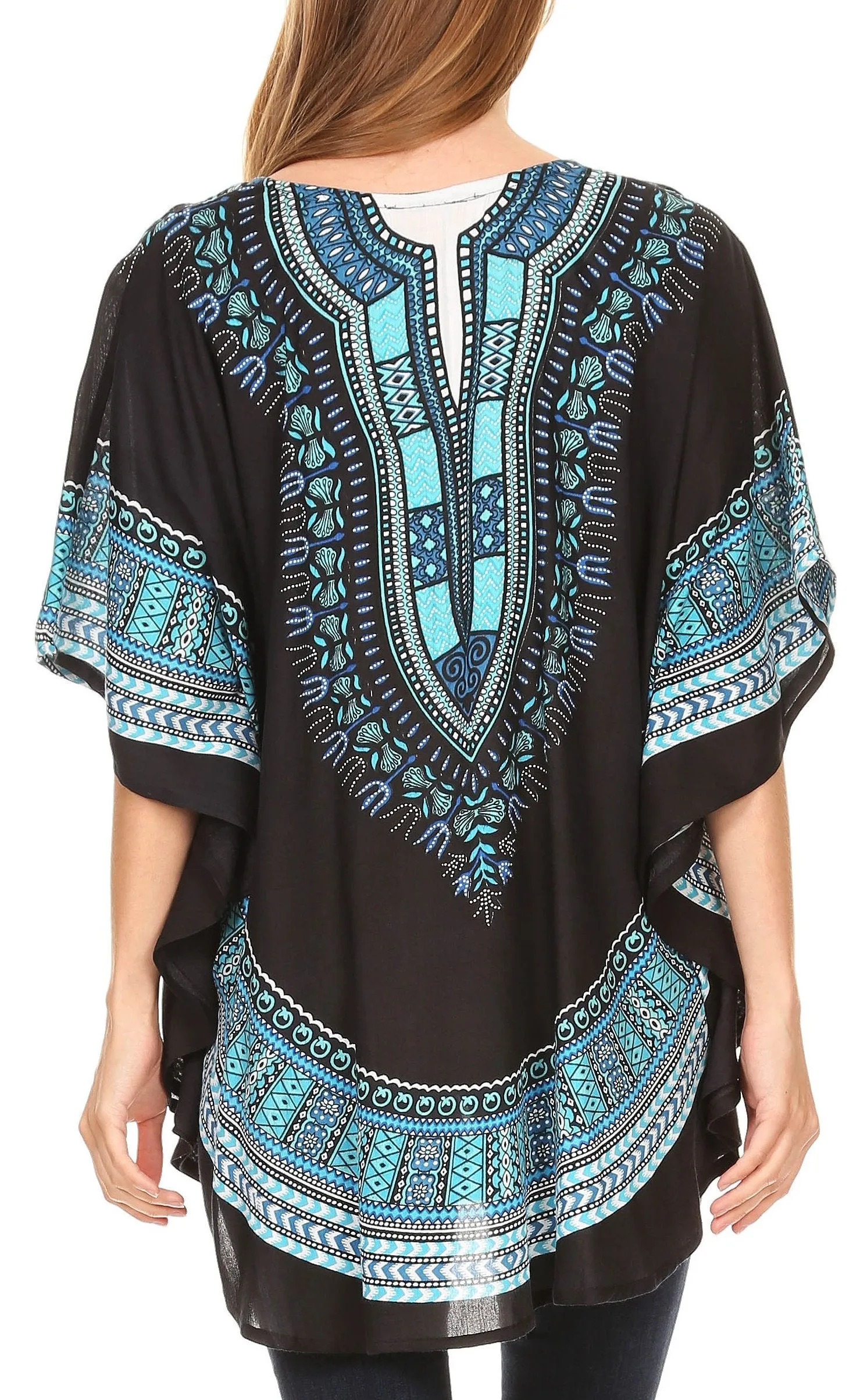 Sakkas Alba Tribal Circle Cover-up Tunic Vibrant Colors Relaxed