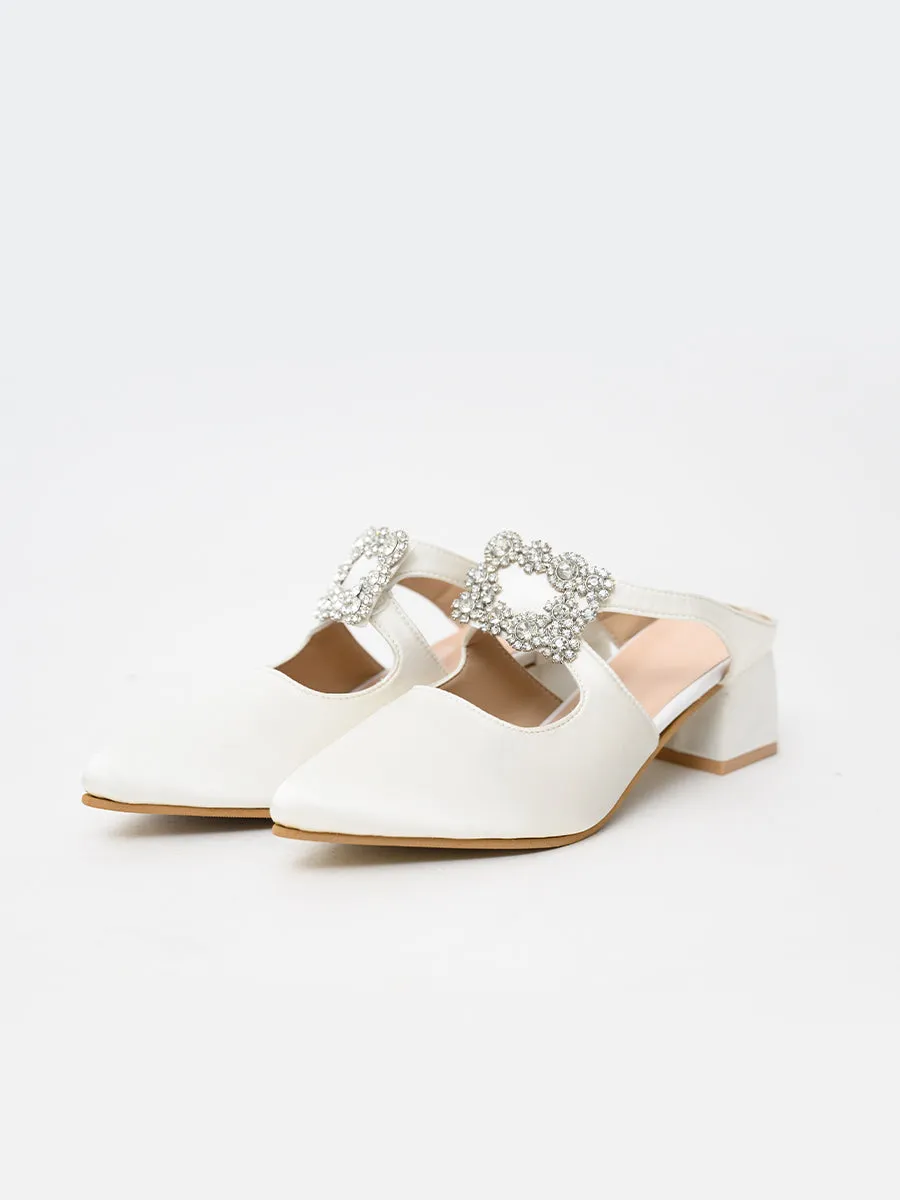 Solay Rhinestone Satin Heels