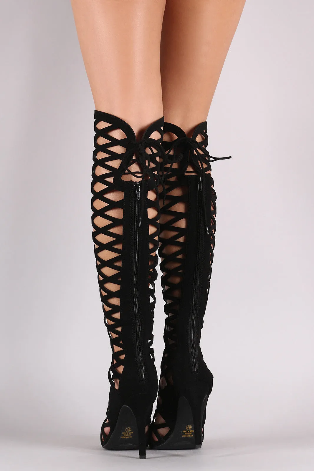 Speed Limit 98 Caged Cutout Lace-Up Boots