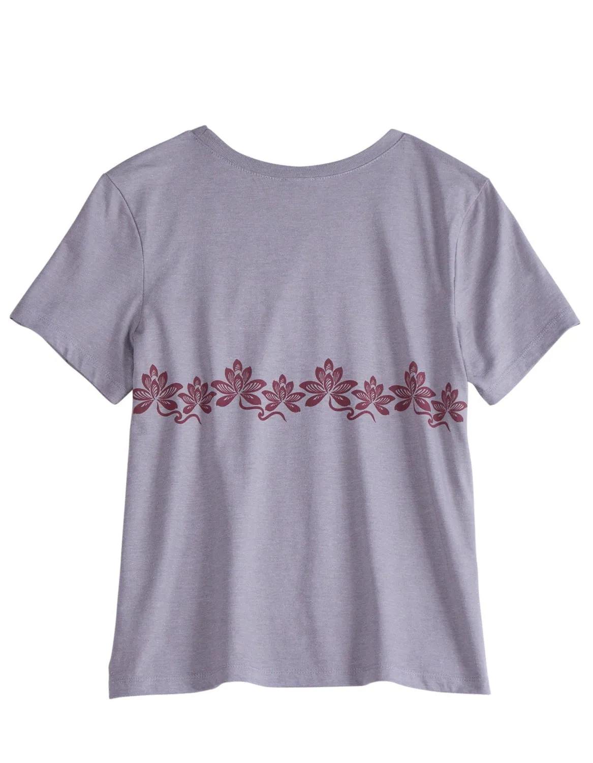 Tin Haul Womens Floral Border Grey Cotton Blend S/S T-Shirt