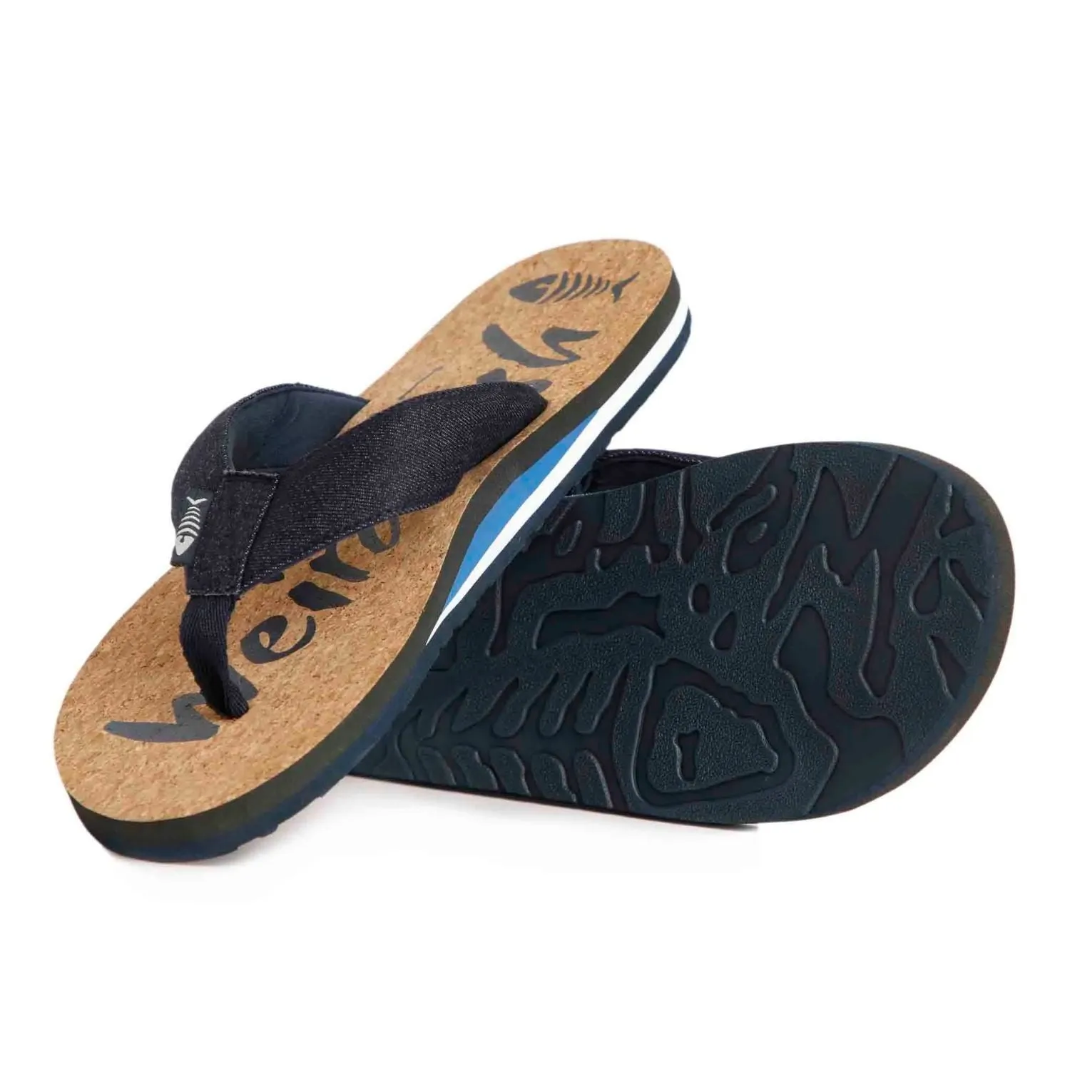 Weird Fish 9 Denim Corkham Cork Effect Men's Flip Flop