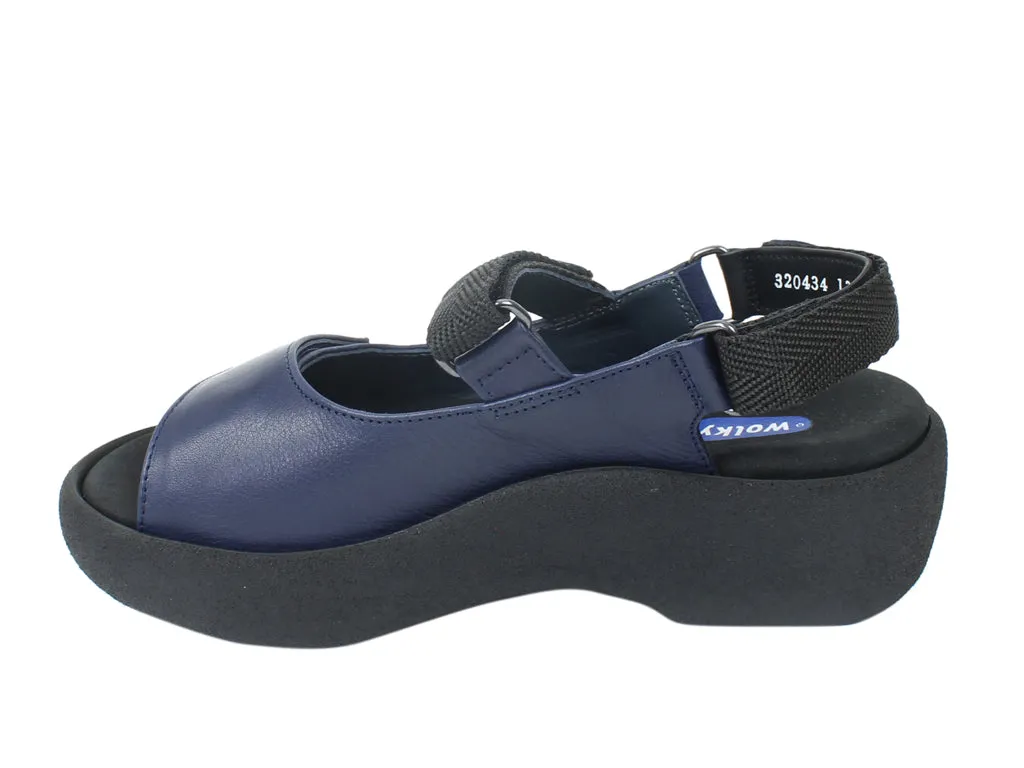 Wolky Sandals Jewel Navy Blue